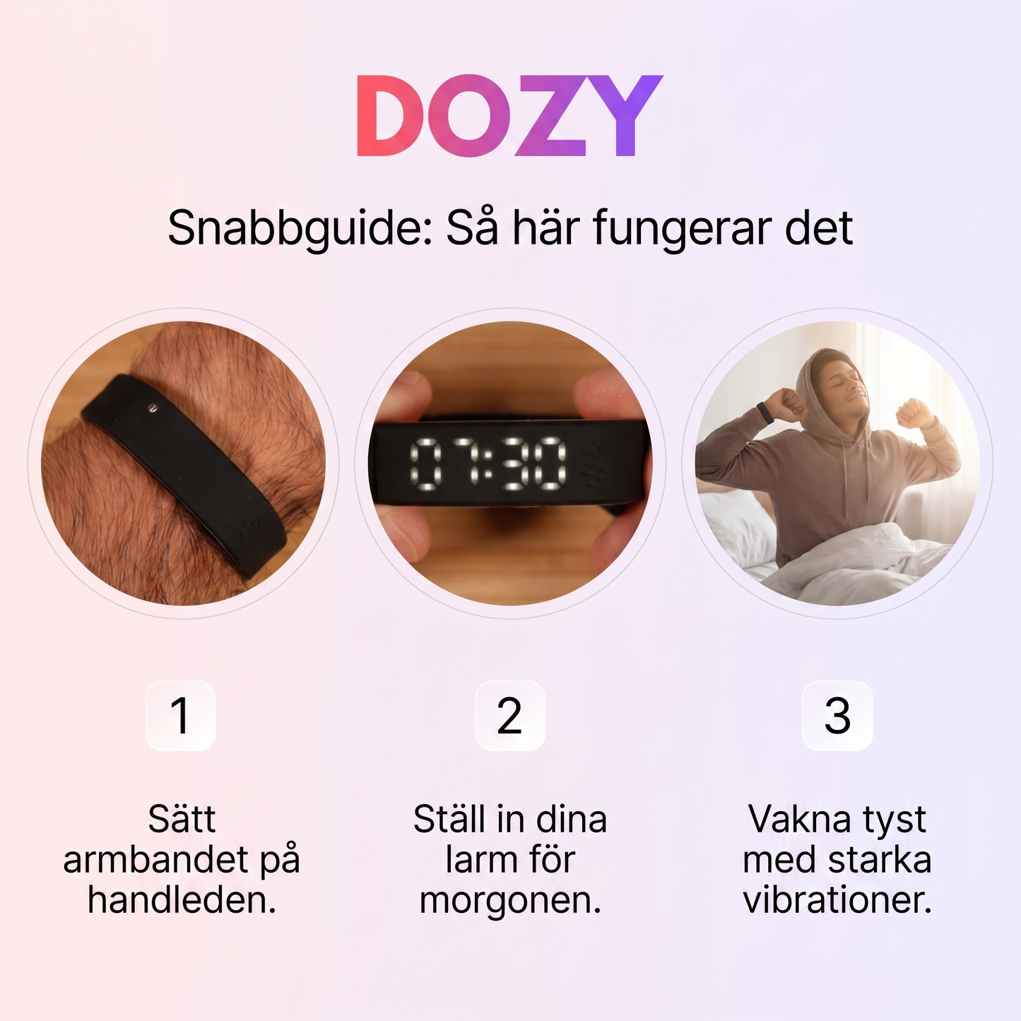 Dozy Vibrations Alarm - Väcker dig, inte din partner